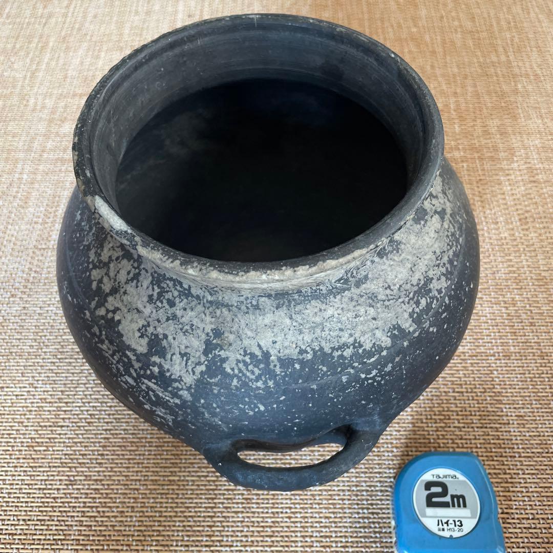 中国古美術　黒陶　壺　竜山文化　Chiping Black Pottery