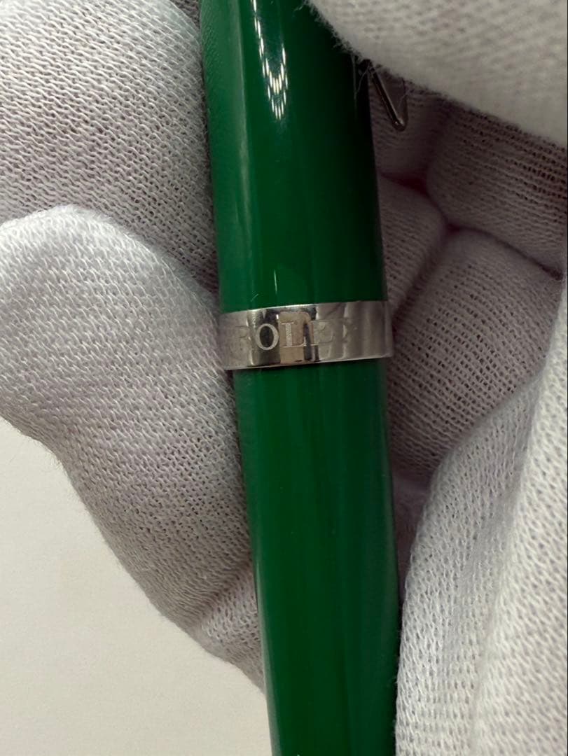 ROLEX 緑色 ボールペン 専用ケース付き