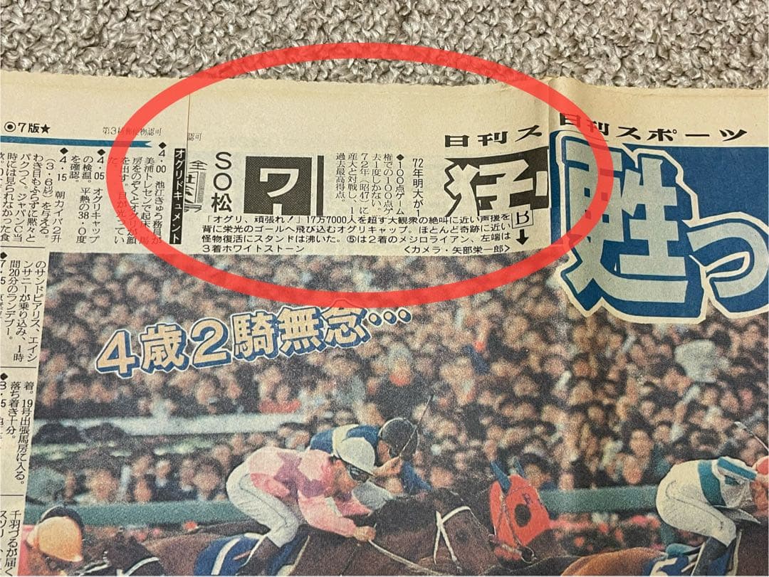 オグリキャップ引退　有馬記念 スポニチ 日刊スポーツ