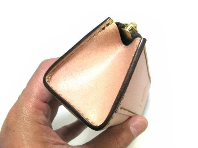 栃木レザー 本革 ペンケース 大容量 定規入る 生成り ヌメ革 名入れ刻印