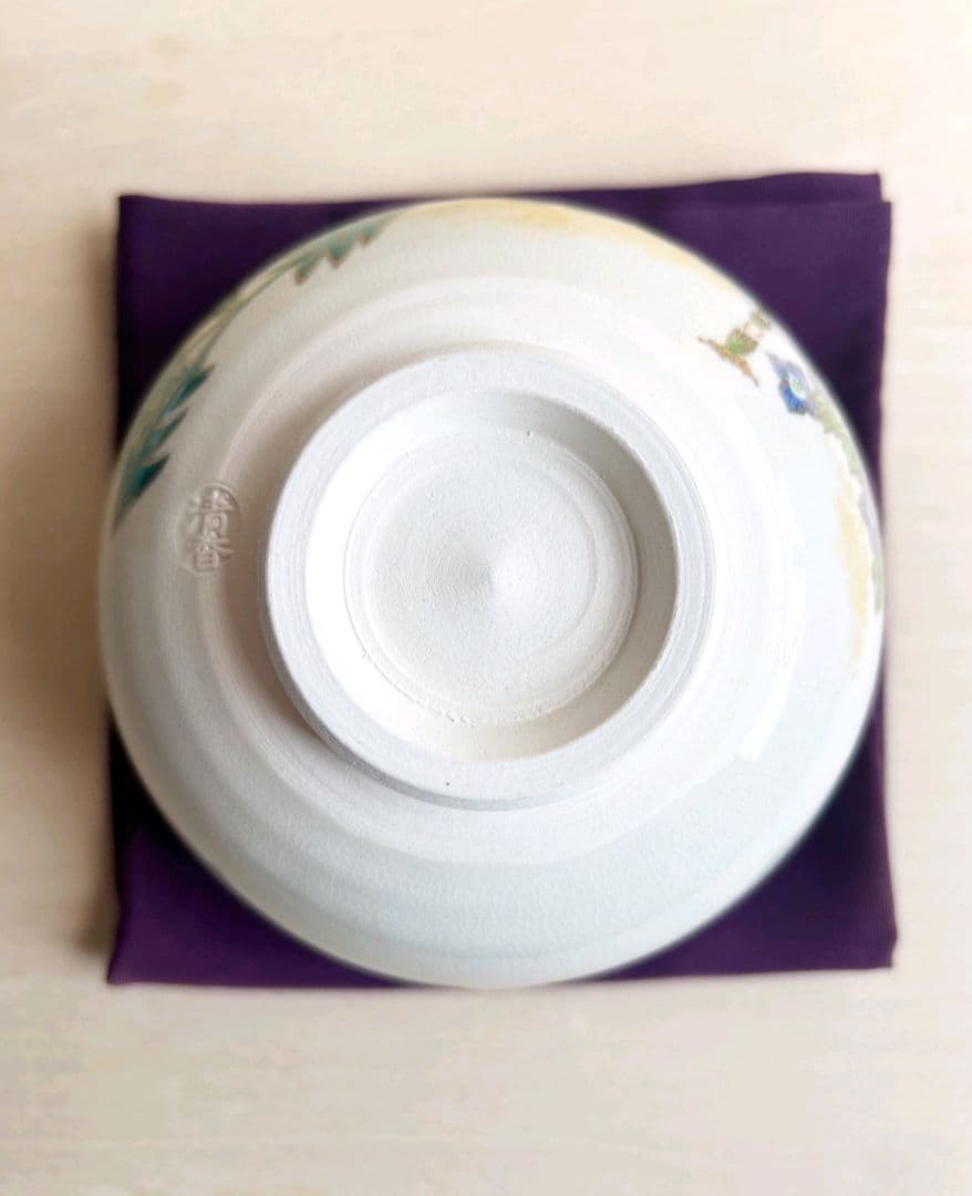 色絵 春の野 抹茶茶碗