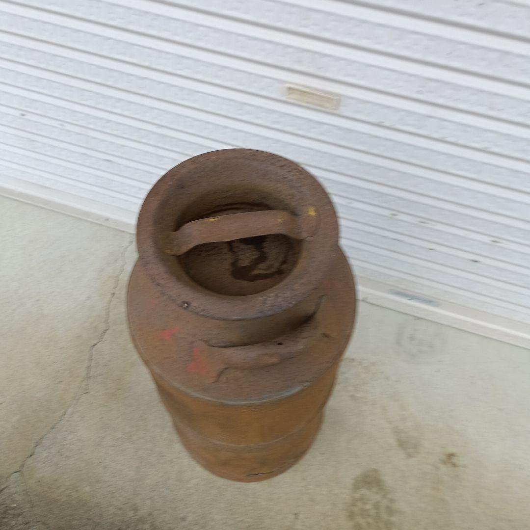 アンティークミルク缶 金属製 茶色