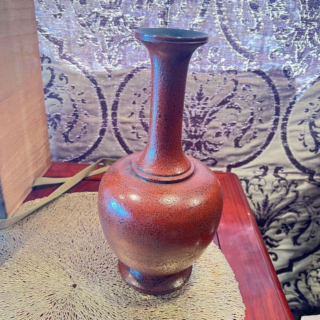 希少　二代目　村瀬治兵衛　花入　根来　日本美術 漆工芸　lacquerware