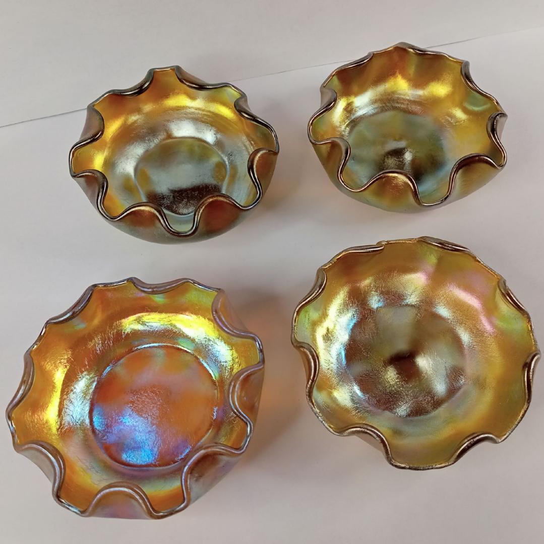 ルイスCティファニー ソルトセラー ファブリルガラス 4つセットq50