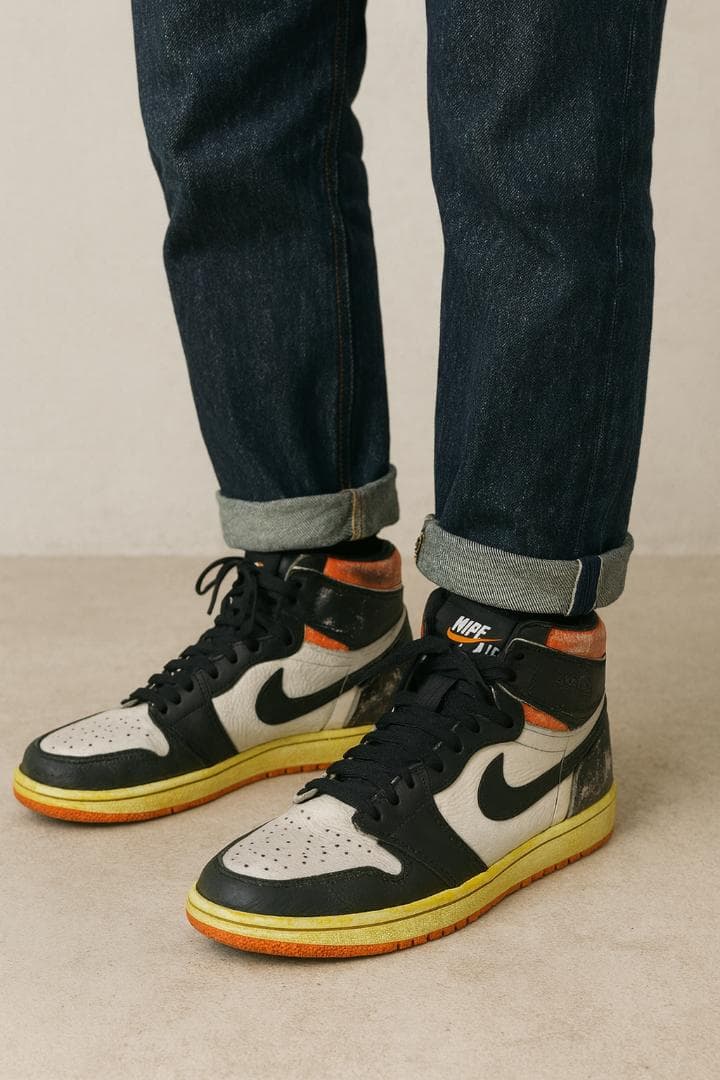 エアジョーダン1/Air Jordan1ビンテージ加工スニーカーbhkbdflA