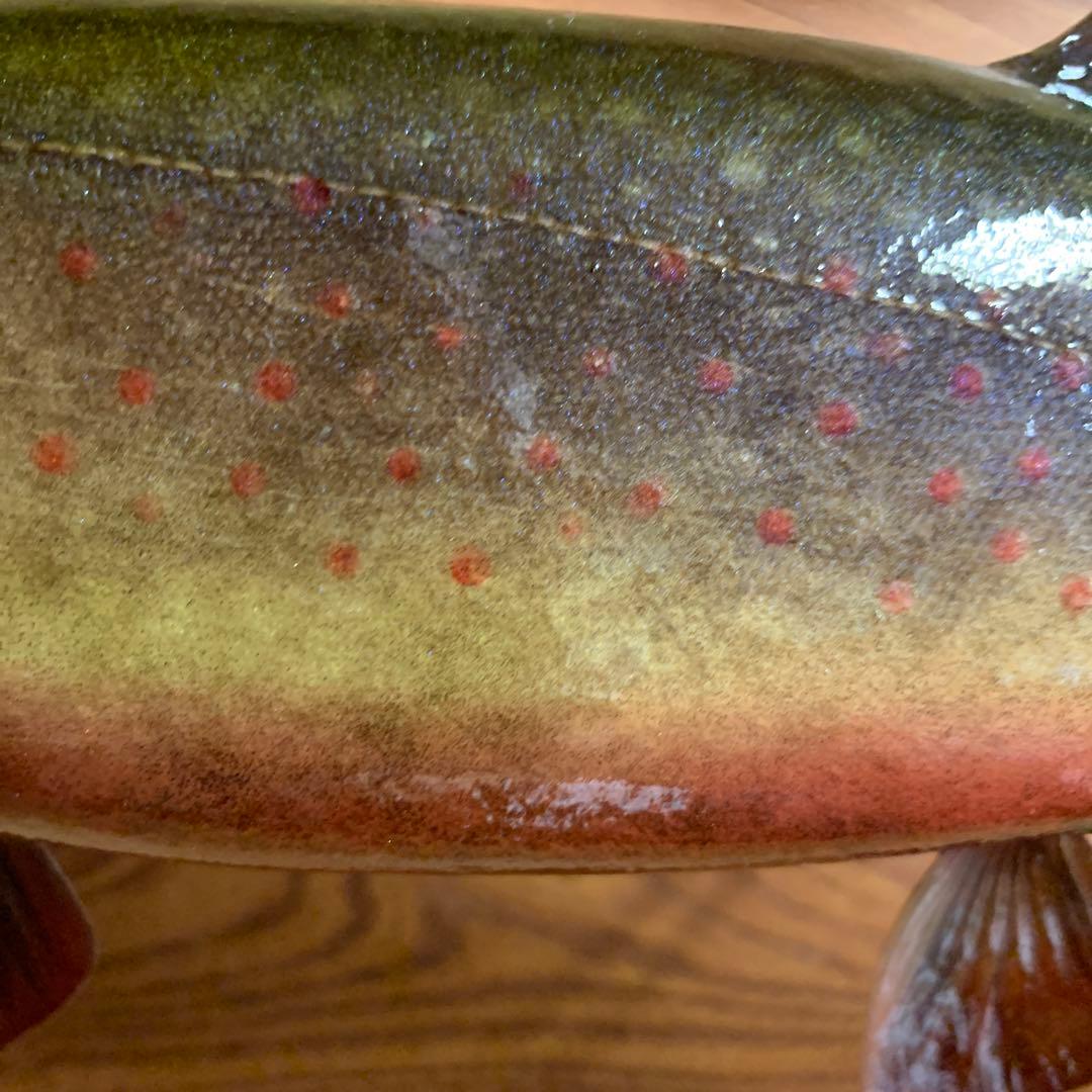 過*ィ様 剥製　魚類剥製工房エフクラフト　イケメンブルックトラウト三口雄40 イ