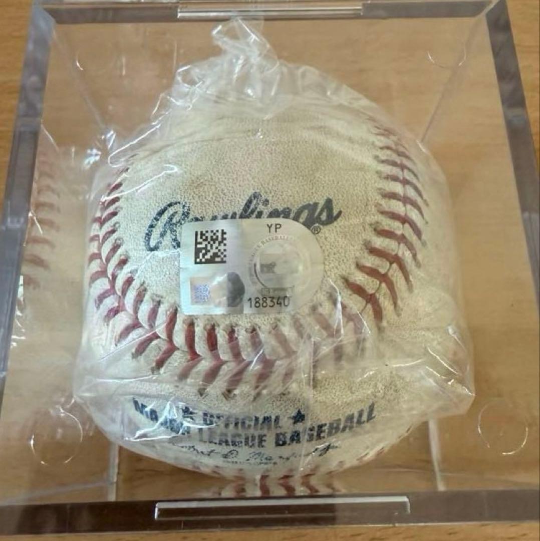 MLB 大谷翔平選手 対レンジャース戦 実使用球 マイクトラウト捕球