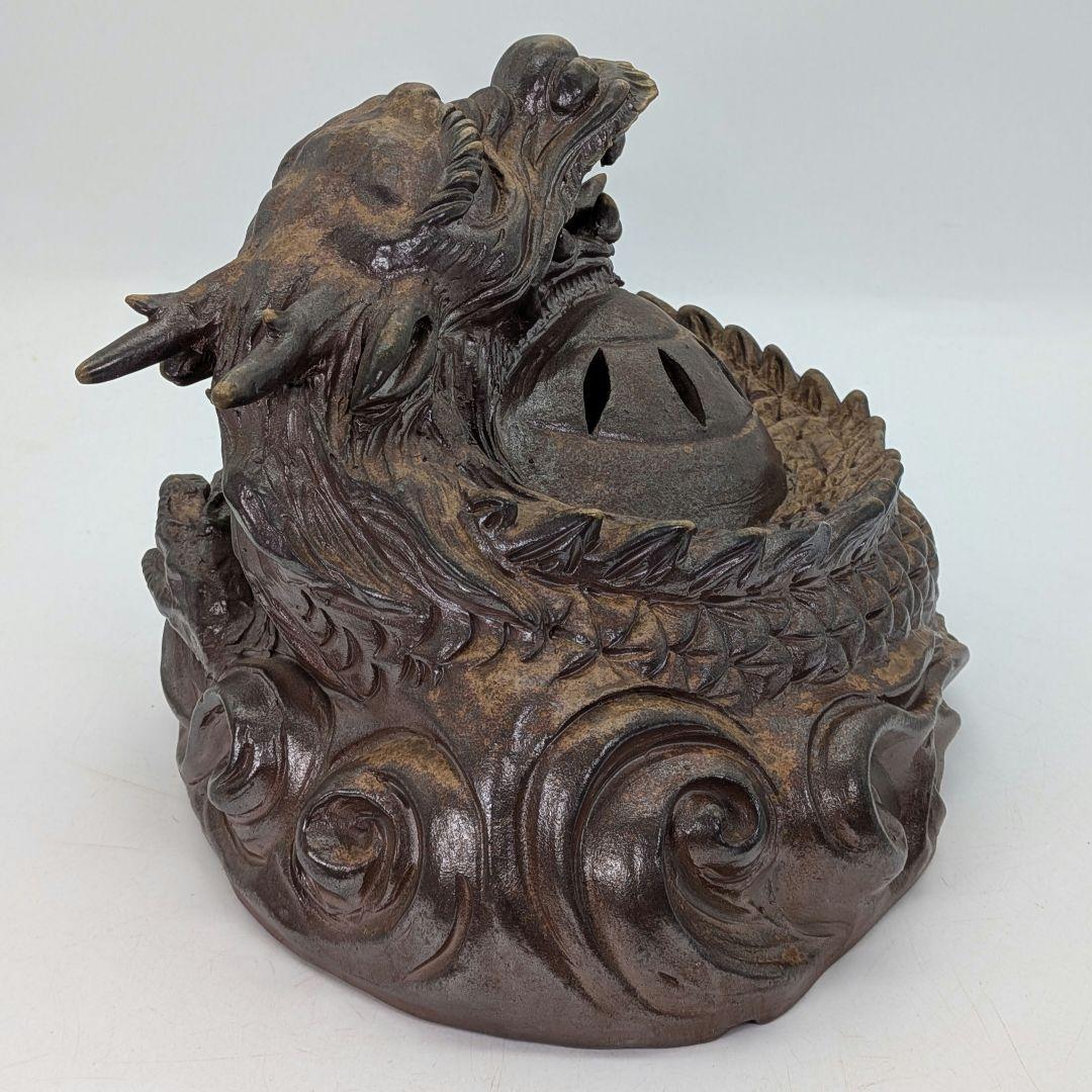 備前焼 龍彫伏香炉（大） 香爐 香道具 茶道具 置物 竜 尤 ドラゴン お香