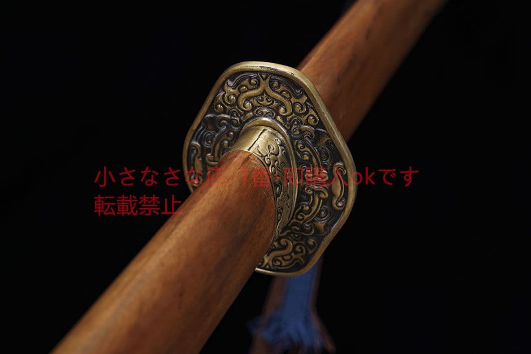 唐横刀模様鋼隕石紋酸枝木モデル 古兵器 武具 刀装具 日本刀 模造刀 居合刀