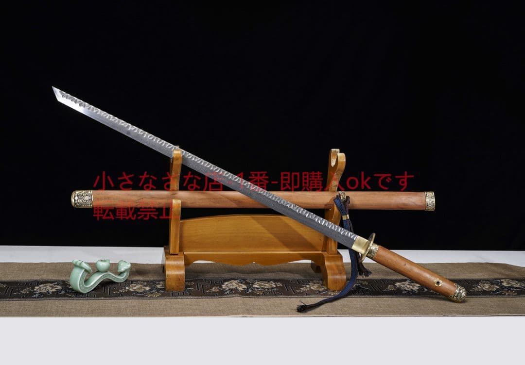唐横刀模様鋼隕石紋酸枝木モデル 古兵器 武具 刀装具 日本刀 模造刀 居合刀