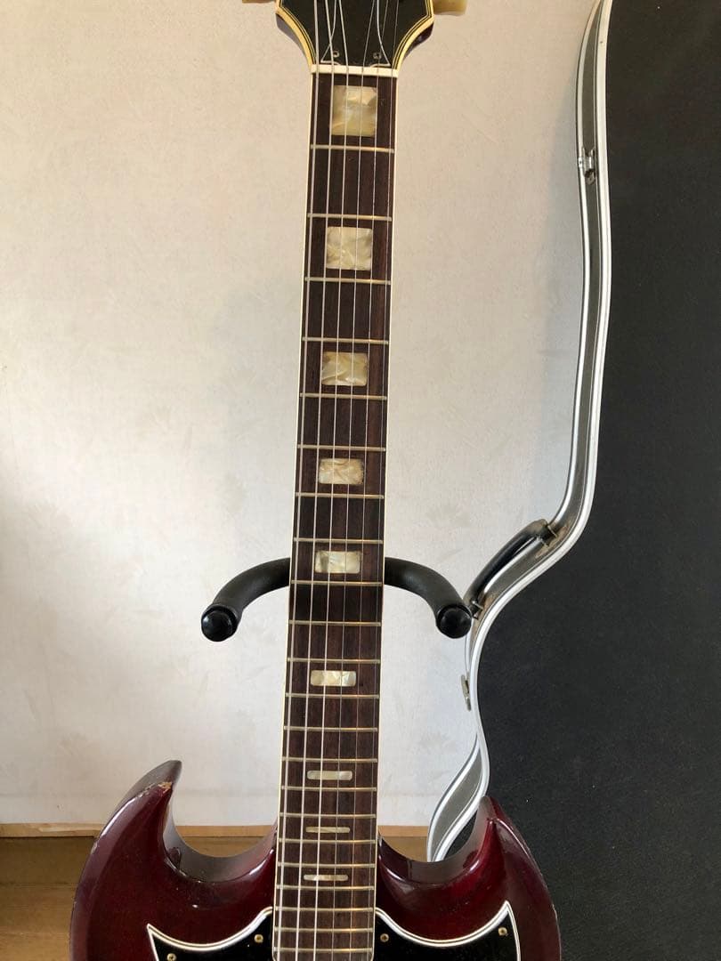 Greco エレキギター バーガンディ ハードケース付き　ワインレッド