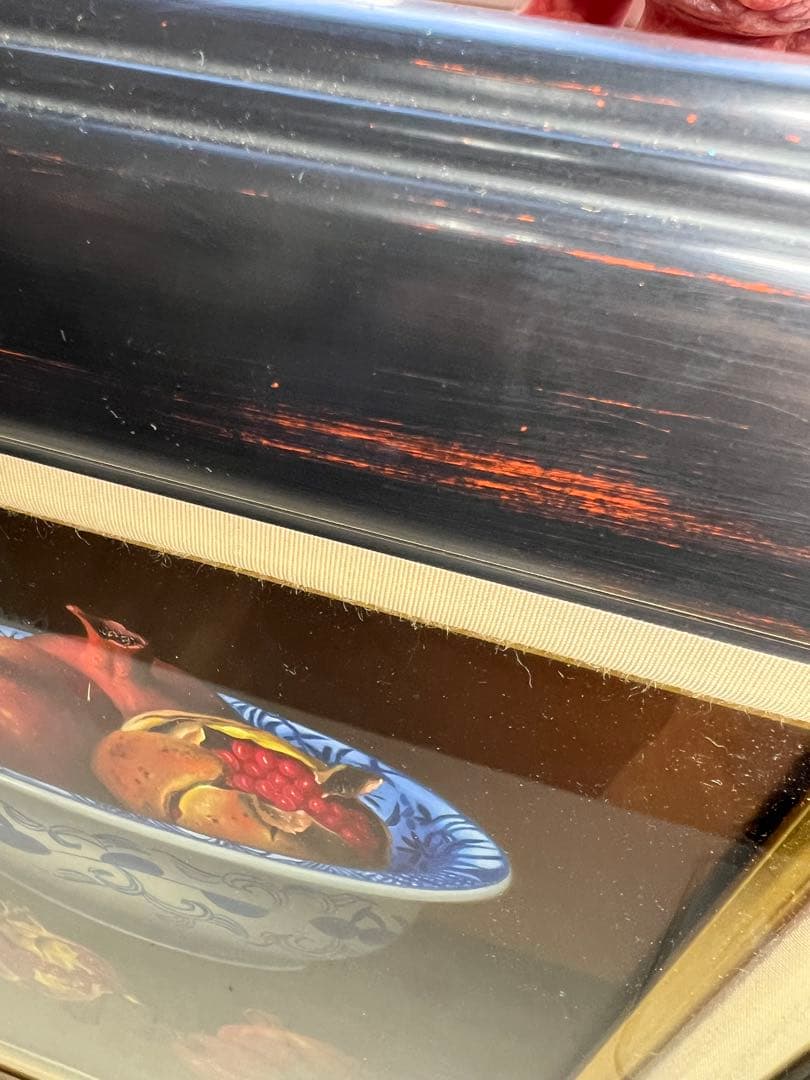 柾木高　『鉢に柘榴』 F4号　油絵