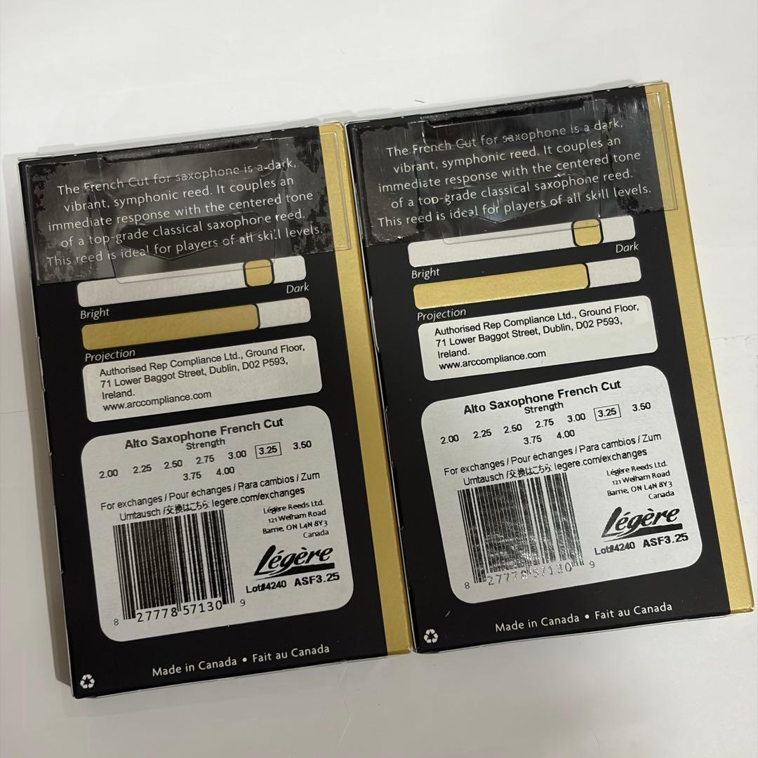 新品未使用 レジェール アルトサックス フレンチカット 3.25 2枚セット