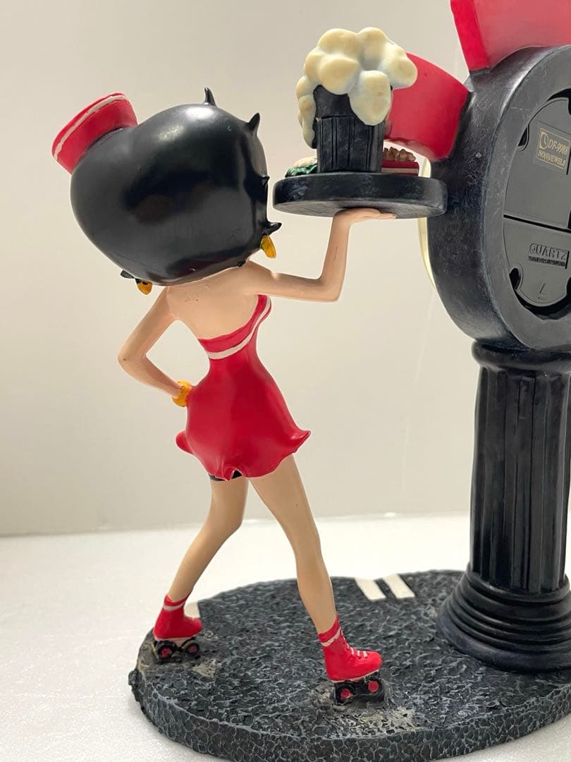 希少‼️レトロ　ベティ•ブープ　ハンバーガー定員　時計付き置物　2003年製