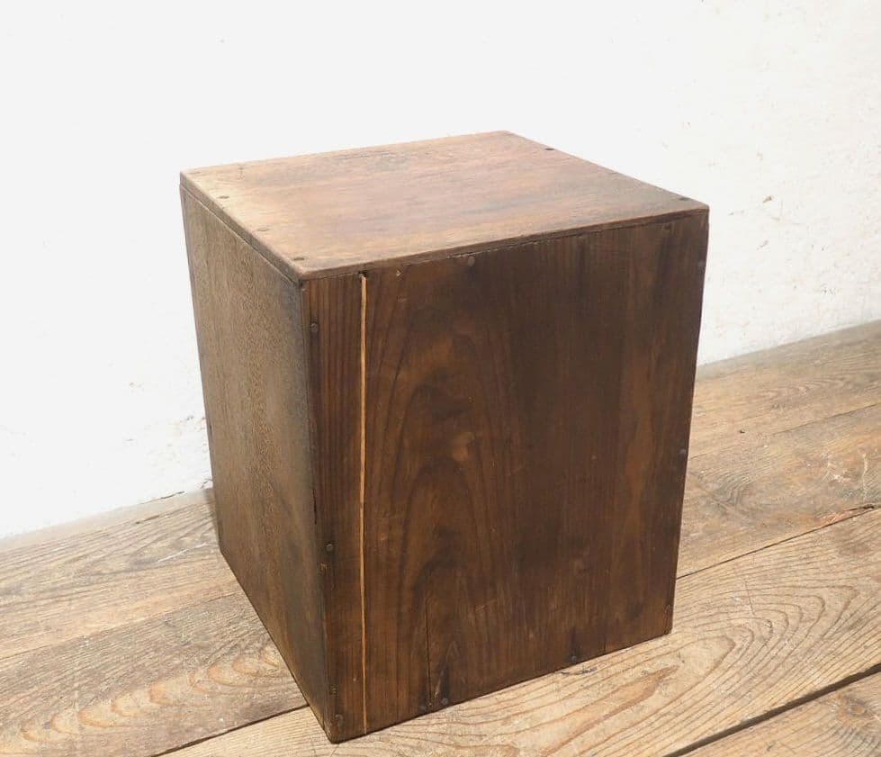 1360 木製取っ手の小引き出し　収納棚　書類ケース　レトロ　アンティーク　台