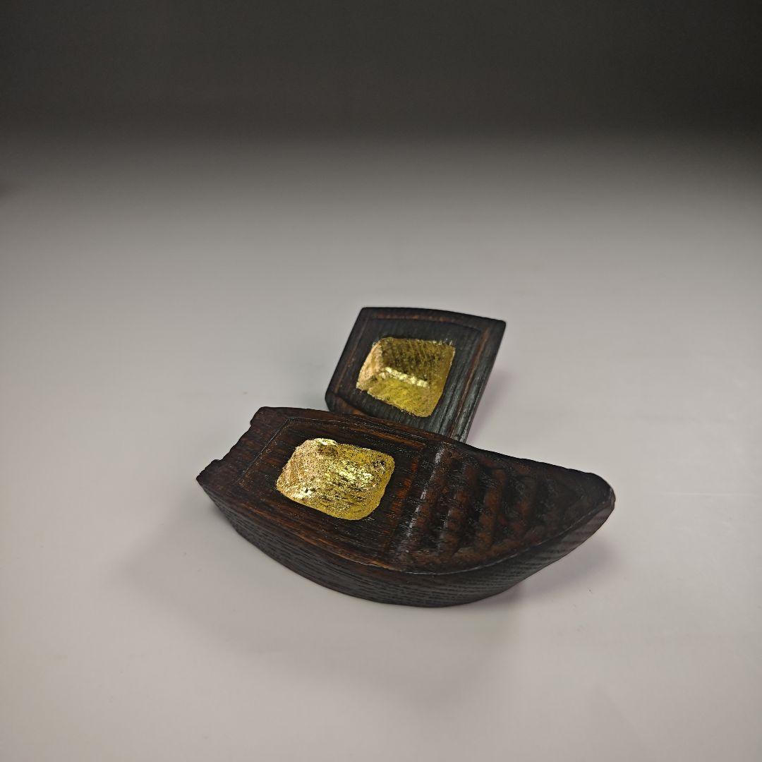 ウ306 香合『隆弘峯作』『屋形舟　香合　木彫　共箱』茶道具