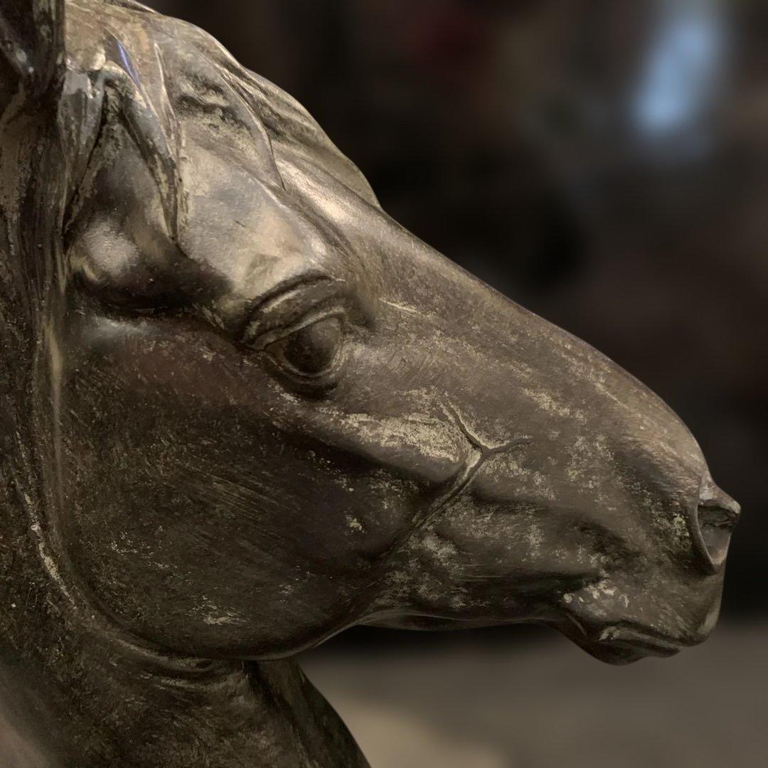 馬 オブジェ 胸像 バストブロンズ風 置物 アンティーク調 VI-130