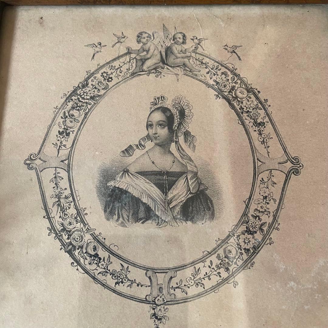 アンティーク女性の肖像画フレーム