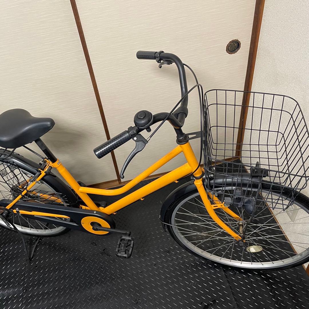 京都引き取り【整備済み】26インチ変速なしオレンジ