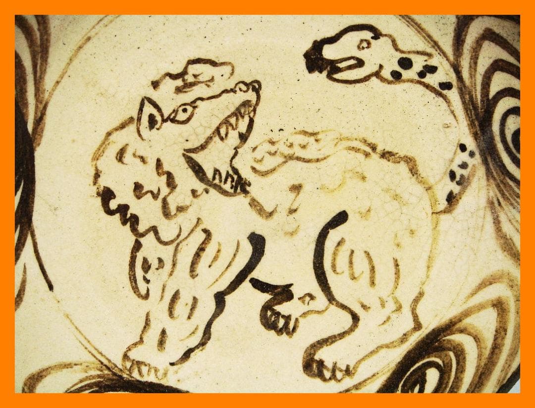 907『妖怪 鵺（ぬえ） 皿』　/骨董品 古美術 古玩 アンティーク