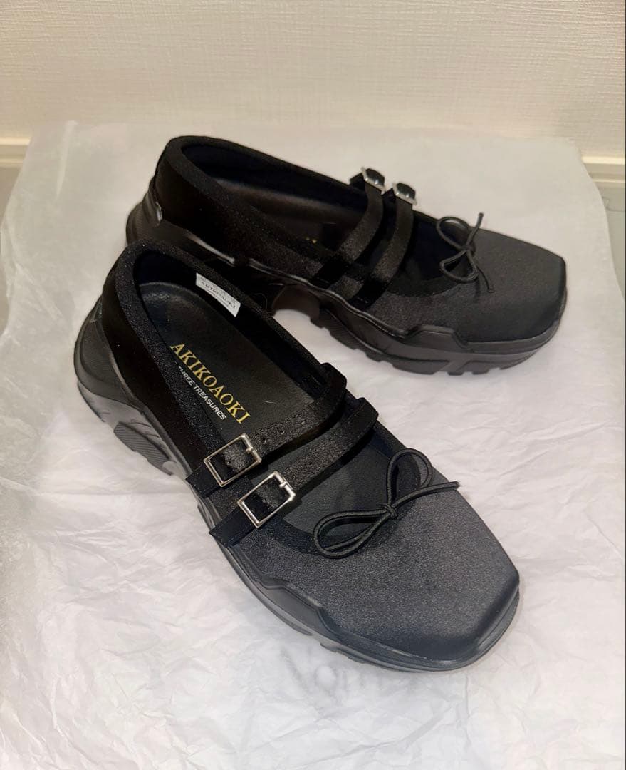 AKIKO AOKI Giselle-faux leather BK×BK 36