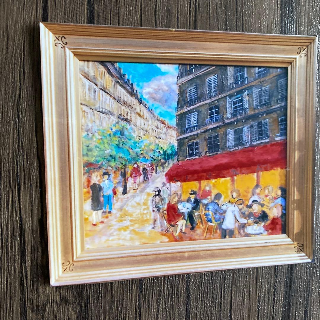 洋画　油絵　油彩画　額付き　パリ　菊地正則　美品　芸術