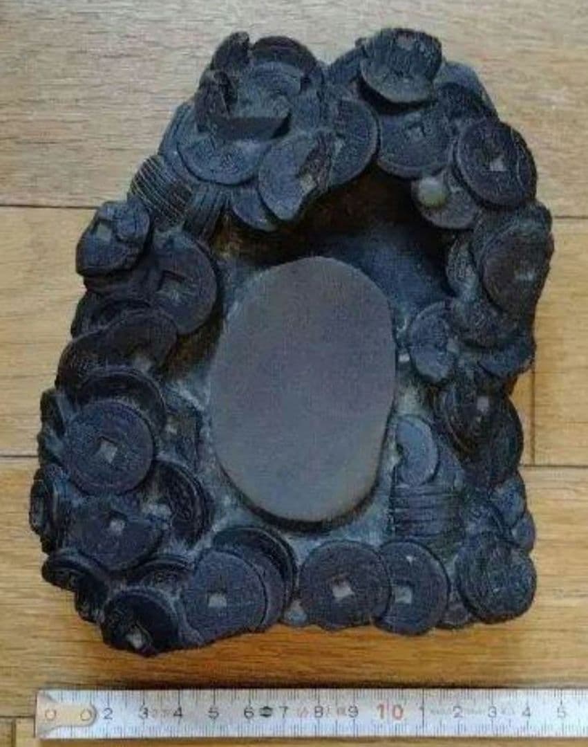 中国骨董旧蔵書道古名硯【金玉満堂】中国清の時代同治細工彫刻古錢図端渓老坑水巌名硯