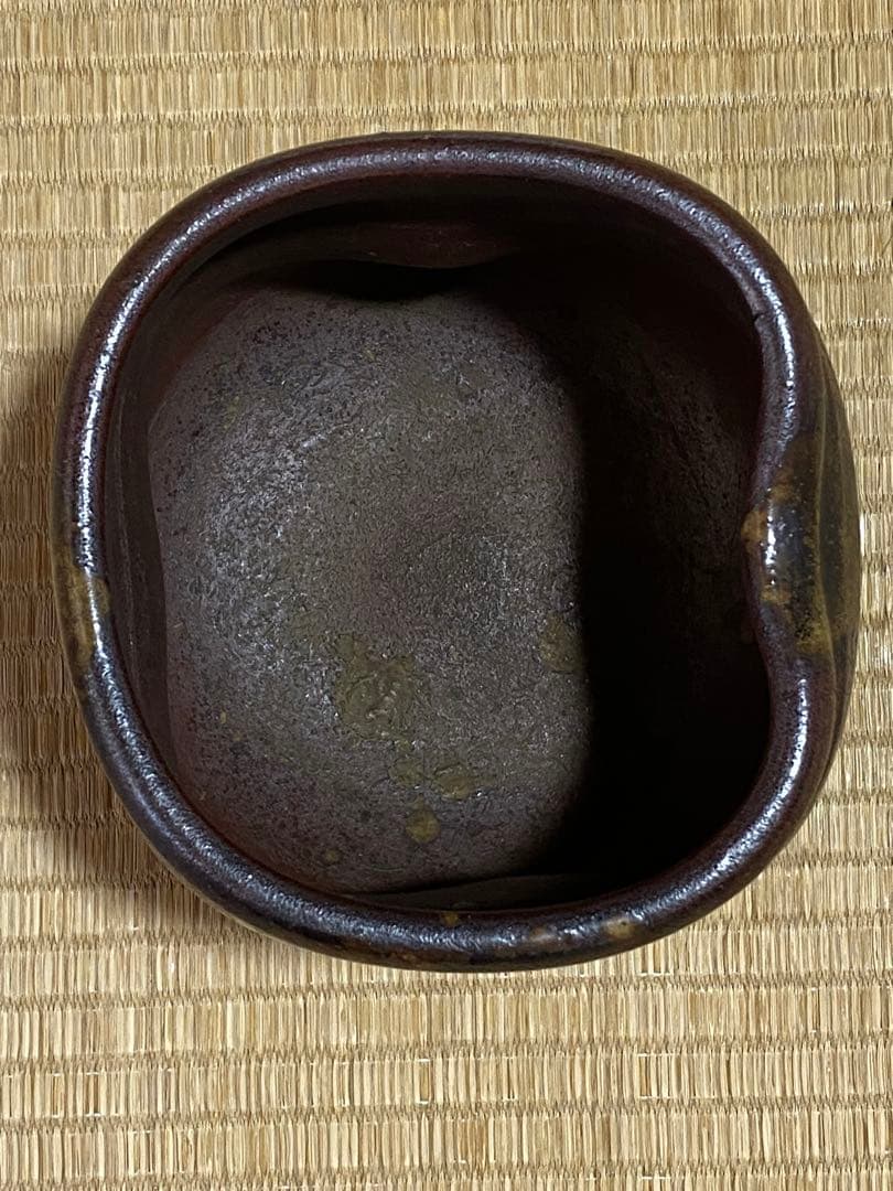 ♦江戸時代 古丹波 四方形 建水 茶道具 四方鉢 丹波焼 古美術品 骨董品