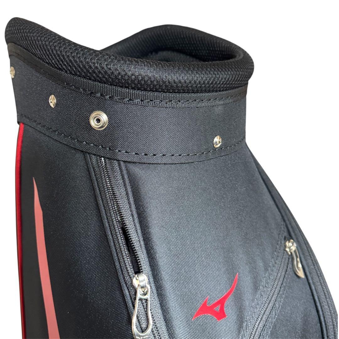 【極美品】MIZUNO ゴルフキャディバッグ 9.0型 ブラック×レッド
