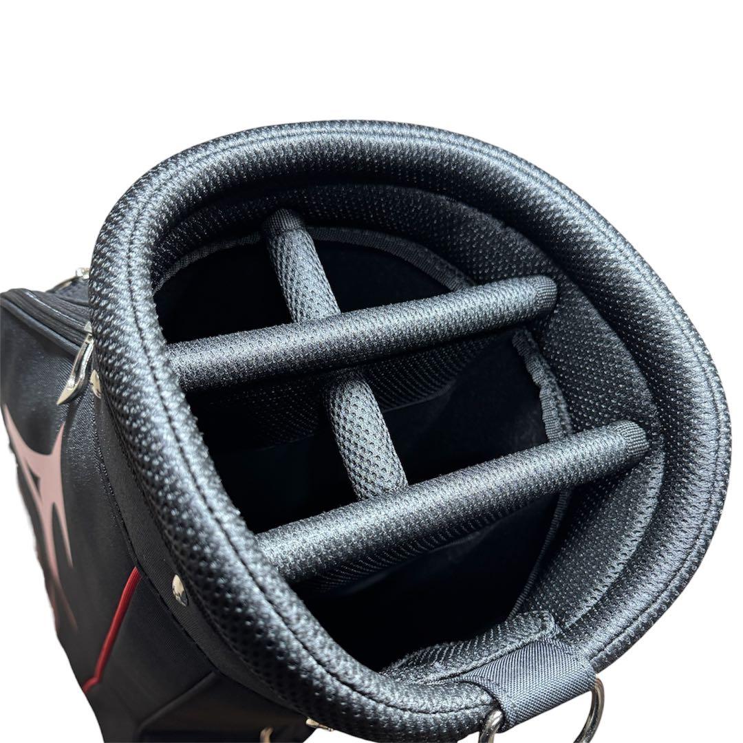 【極美品】MIZUNO ゴルフキャディバッグ 9.0型 ブラック×レッド