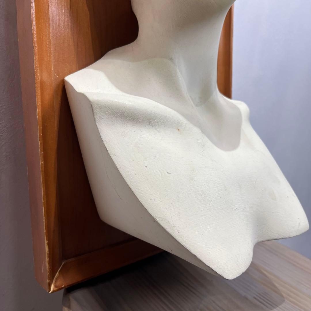 M02755 石膏アート　オブジェ　額付き　骨董品　インテリア　置き物