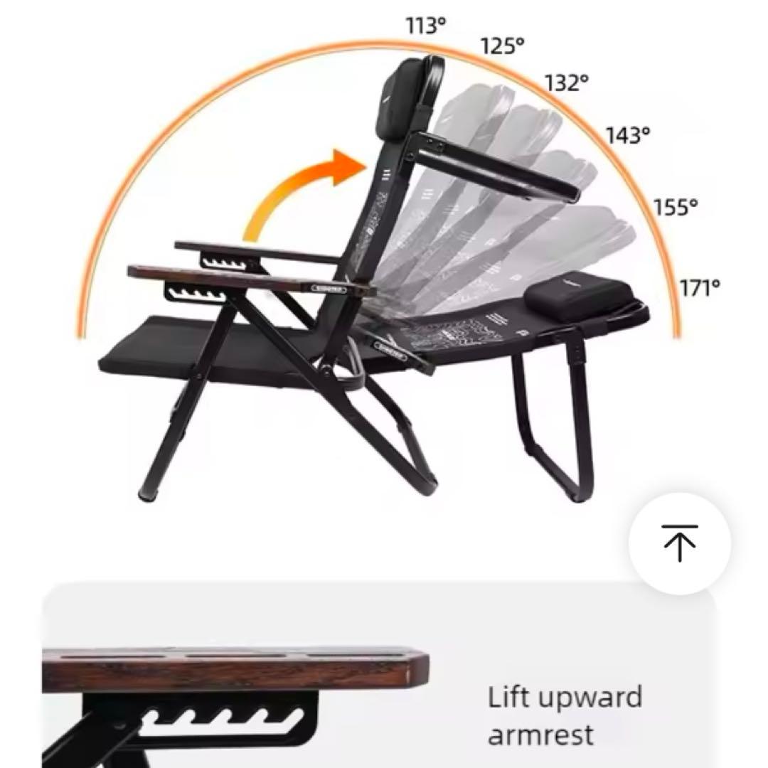 【輸入品】アウトドアチェア 超リクライニング