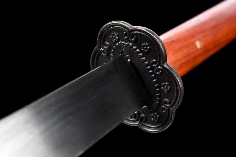 オレンジの曲刀 繍春刀 牛尾刀 苗刀 手鍛造打 古兵器 武具 刀装具 両手刀