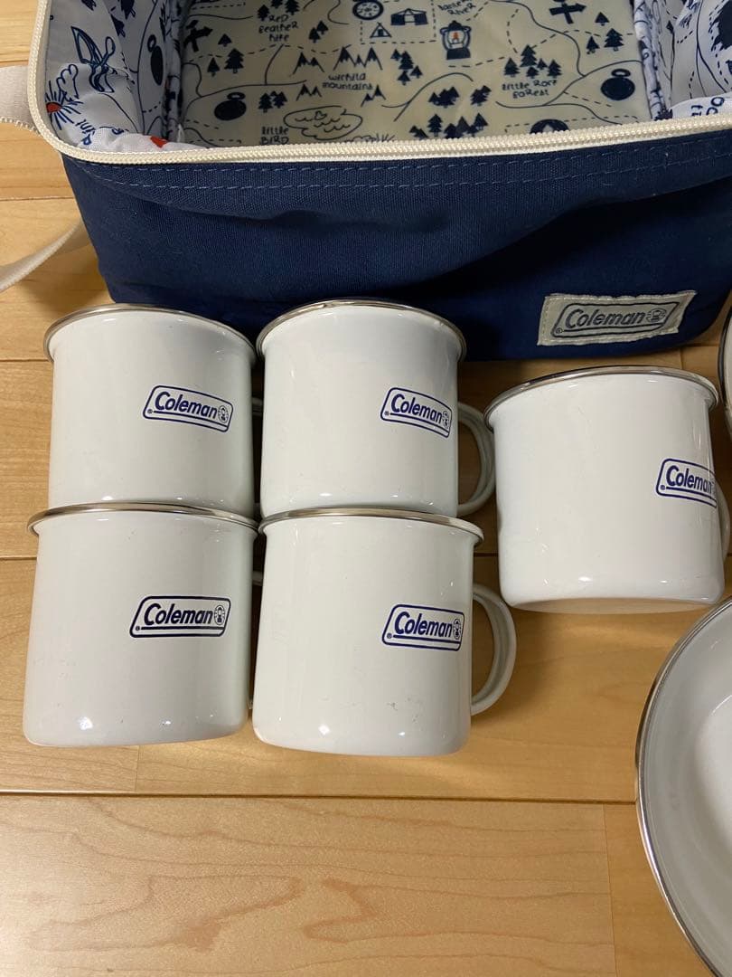 コールマン Coleman 食器セット エナメル 5人分セット 収納ケース付