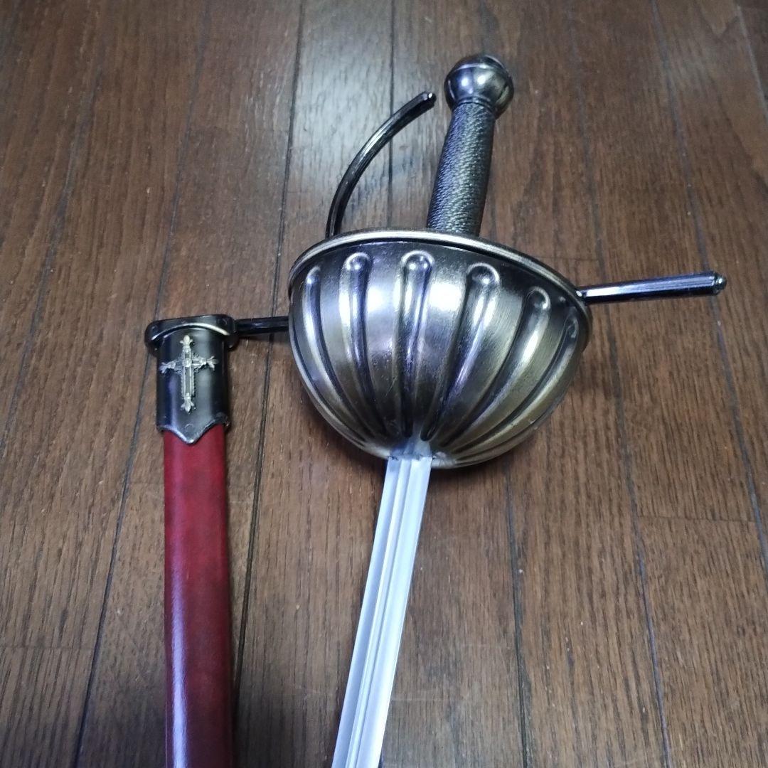 レイピア　刀　剣　フェンシング　コスプレ　アニメ　模造刀　漆黒　ダーク　ソード