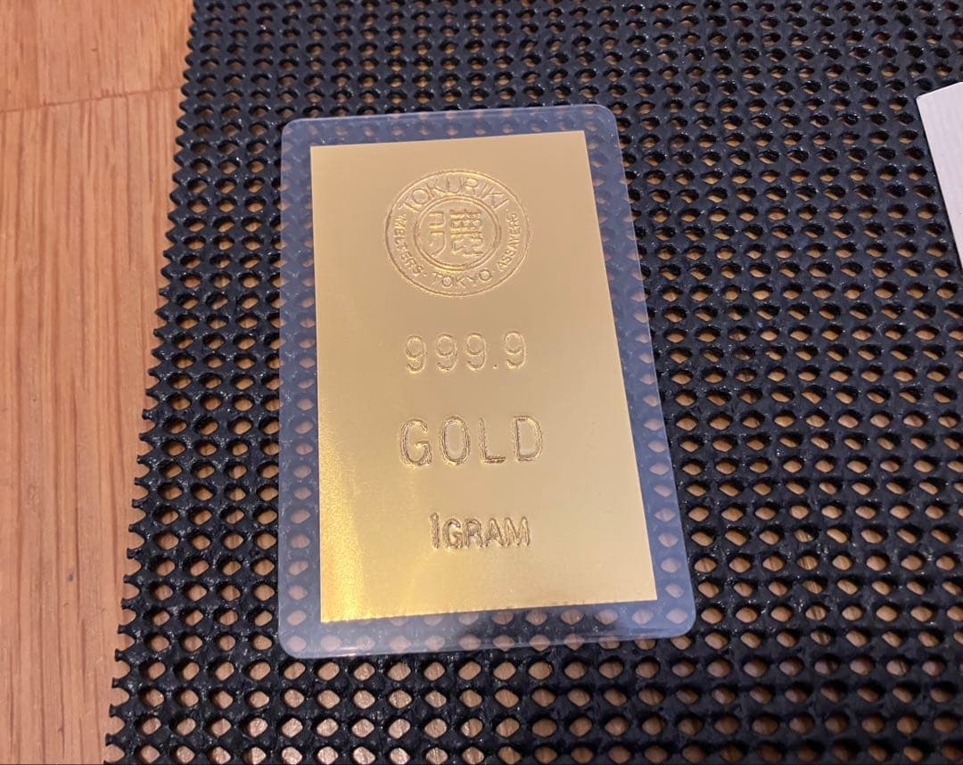 純金1gカード 999.9 GOLD 徳力レート本日￥26213