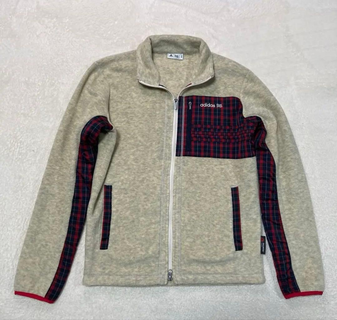 極美品　adidas golf フリースジャケット　ダブルジップアップ　サイズM