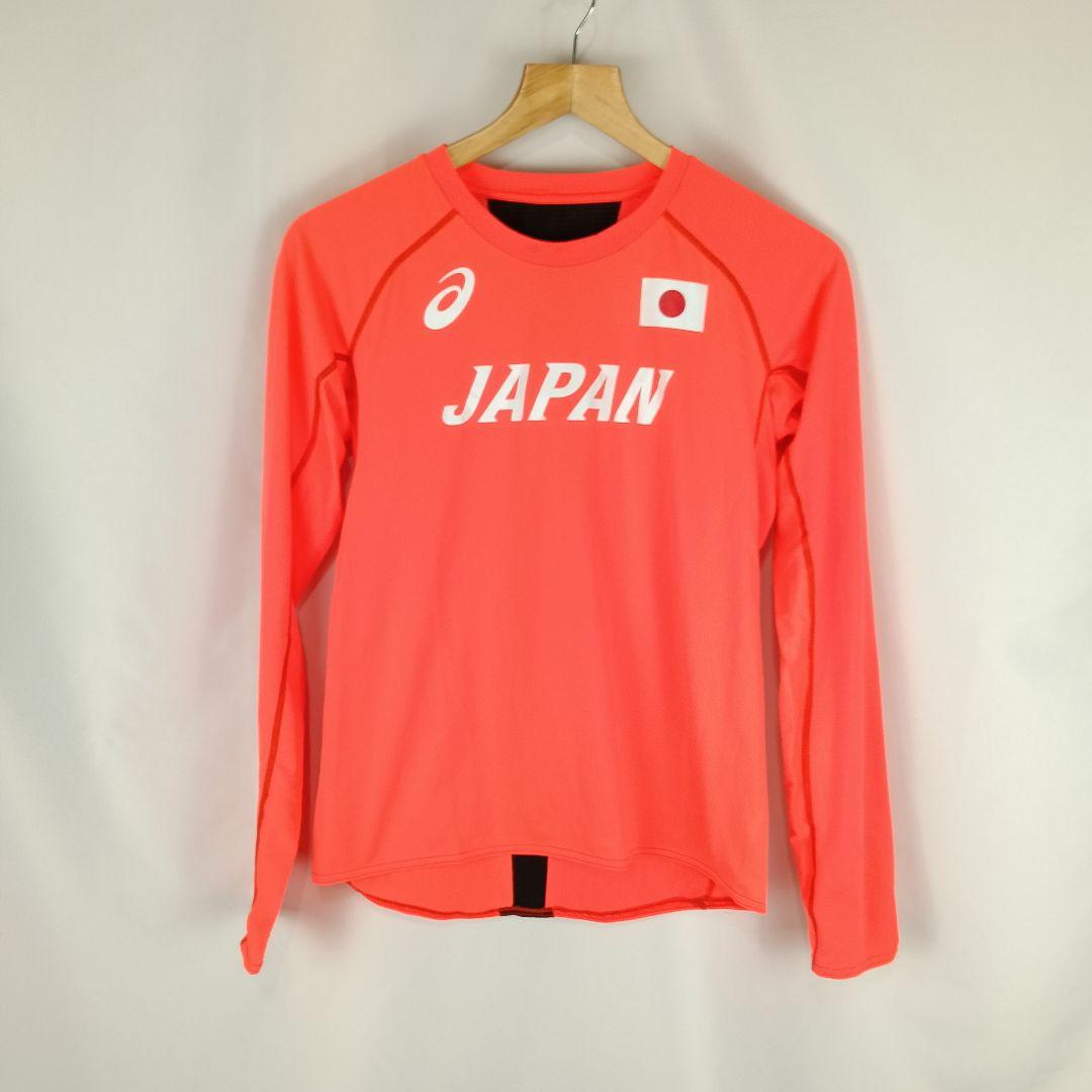 asics　陸上日本代表JAPANサンライズレッド　プラクティスシャツB4629