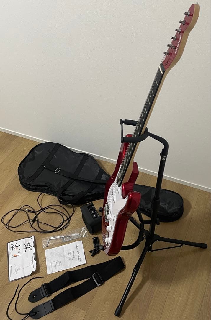 エレキギター　アンプ、チューナー、ギターケース、スタンドセット