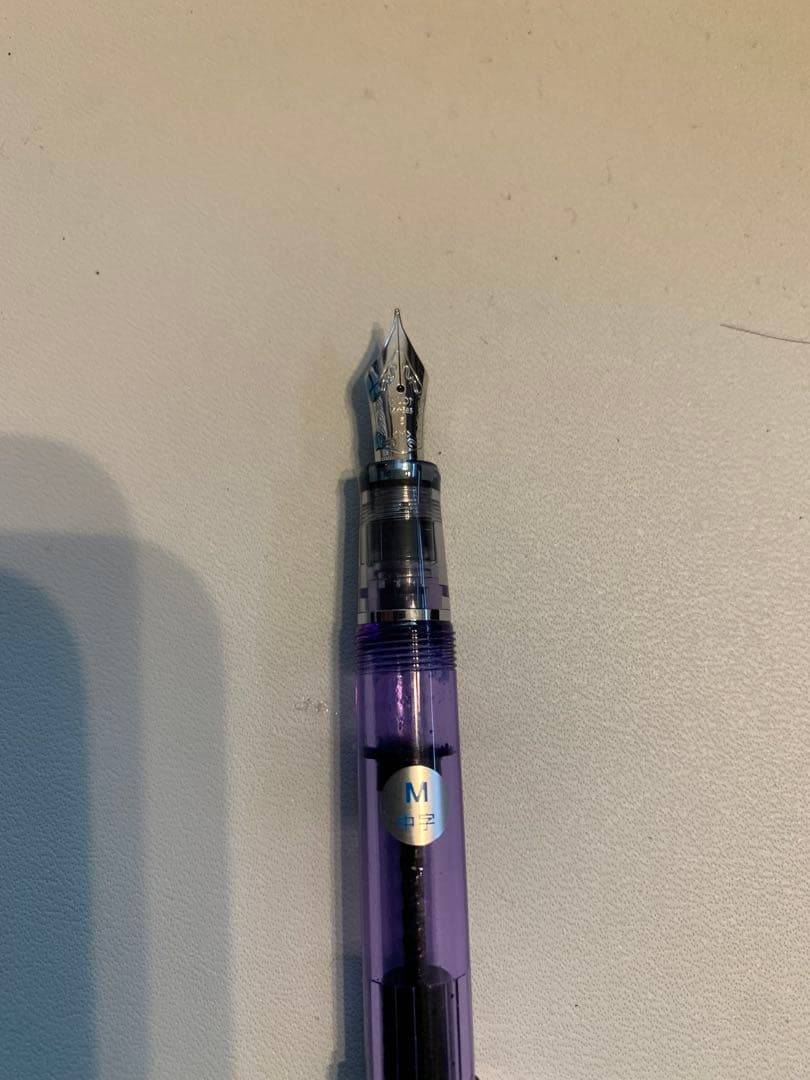 パイロットカスタムヘリテイジ　透明紫色　Ｍ字