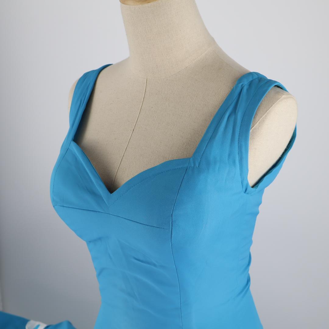 【美品 フラメンコ衣装】スカイブルー×水玉 アトリエ貴美恵 ドレス シージョ