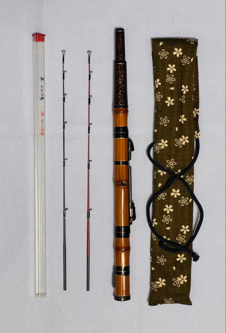 品川和竿やす作のワカサギ竿 グラス穂先リール仕様