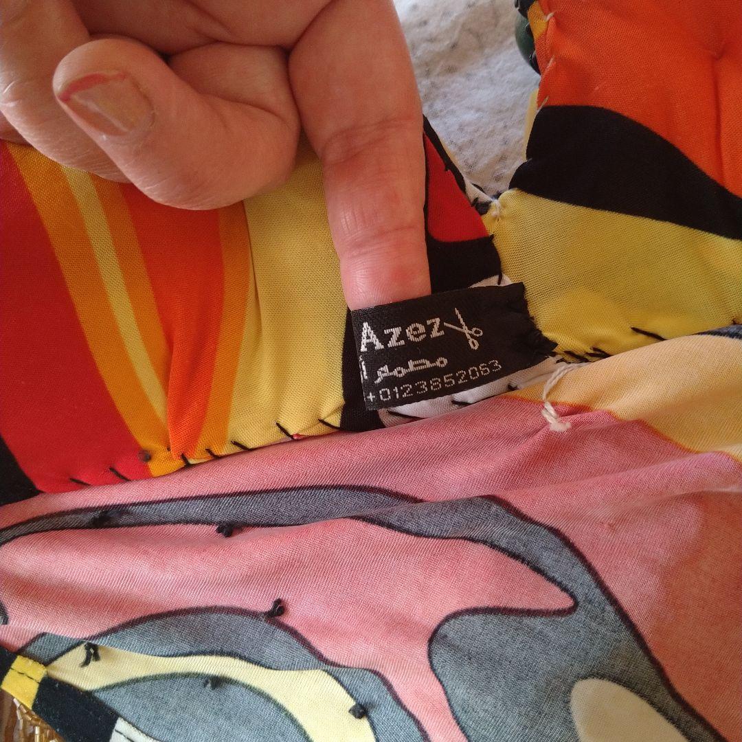 ベリーダンス衣装　エジプト製中古　 セットアップ　個性的な色柄ですが着やすい★