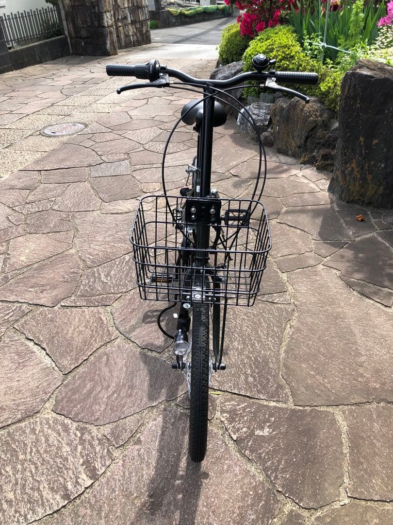 新古　ミニベロ　折りたたみ自転車 グリーン　かご付き　湘南発