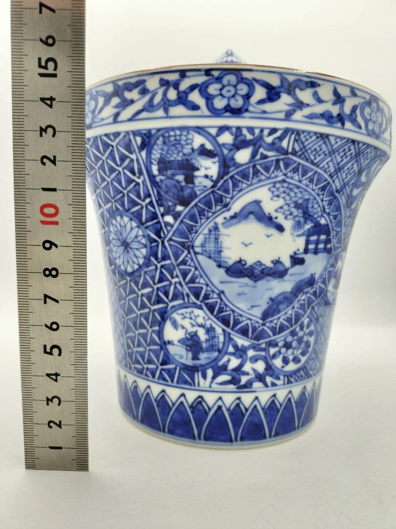 b423【新品・未使用】水指 祥瑞末広 高野昭阿弥 木箱 茶道具