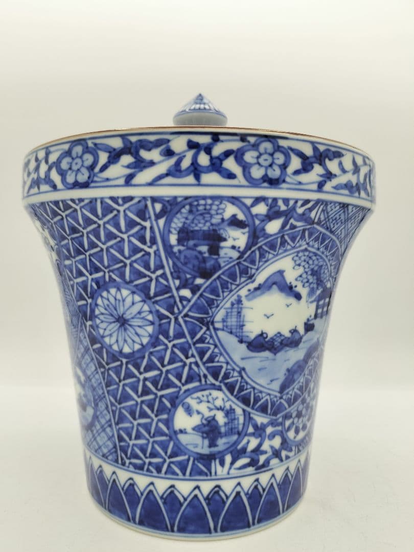 b423【新品・未使用】水指 祥瑞末広 高野昭阿弥 木箱 茶道具