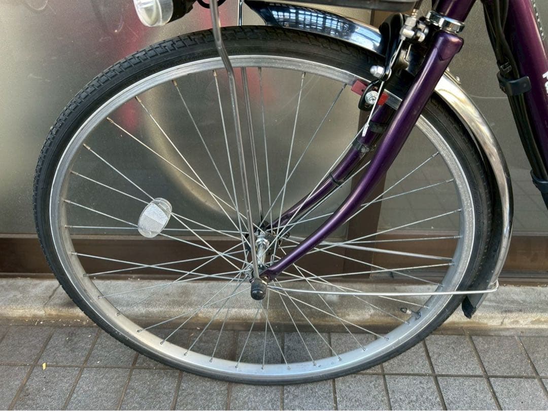 中古電動自転車 パナソニック ビビDX 26インチ　パープル 横浜№3700