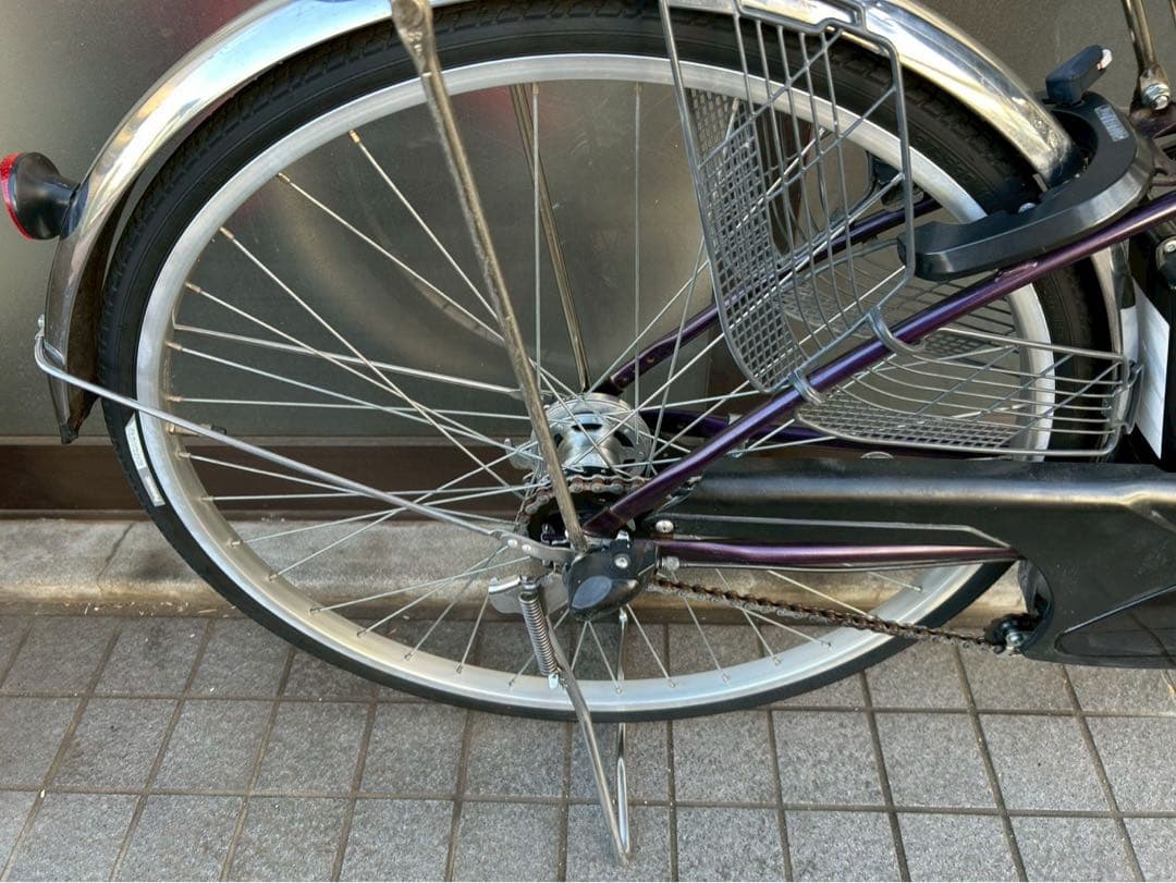 中古電動自転車 パナソニック ビビDX 26インチ　パープル 横浜№3700