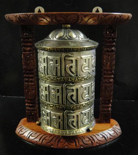 ◆チベット密教法具◆マニ車◆壁掛け-S1