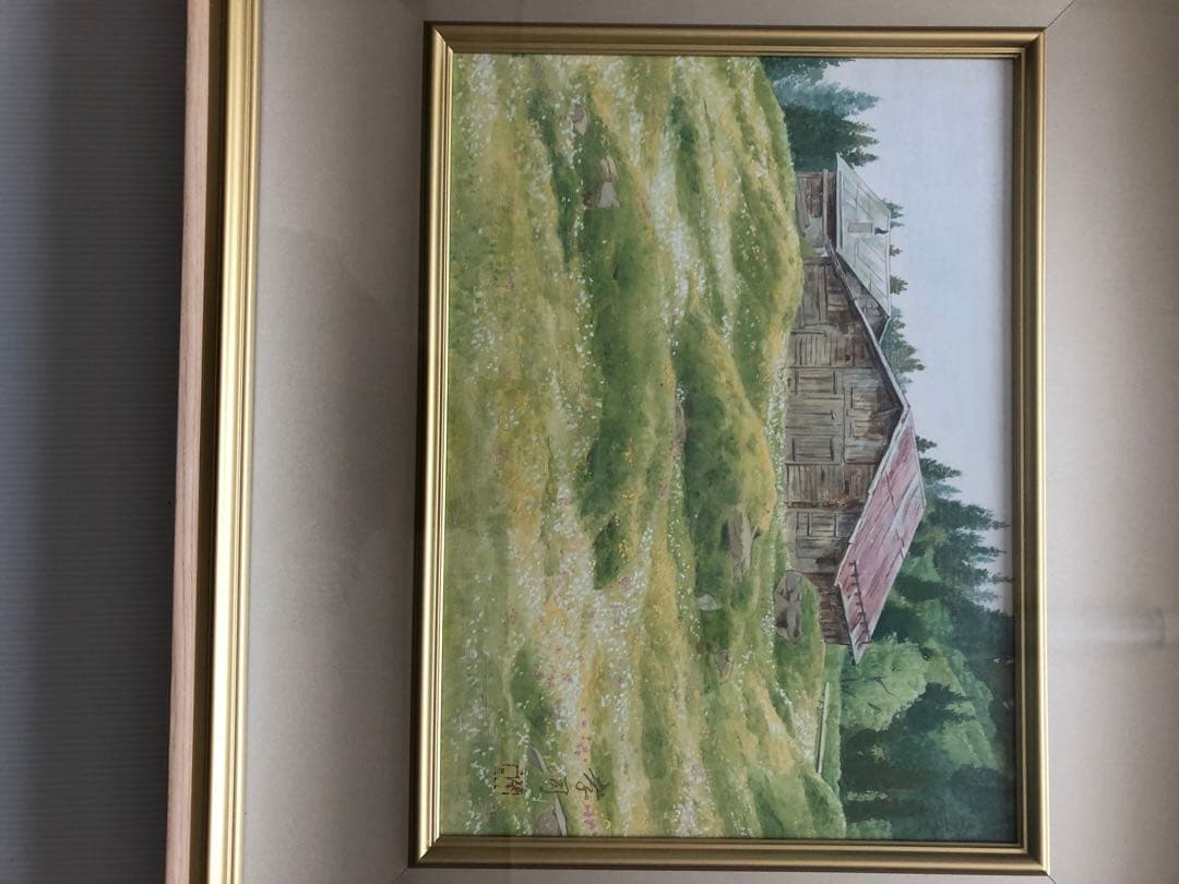 大幅値下げしました‼️日本美術院￼院友　宮野孝司の肉筆日本画「花の谷」